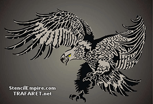Großer angreifender Adler - Schablone für die Dekoration