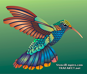 Die Vielfalt der Kolibris - Schablone für die Dekoration