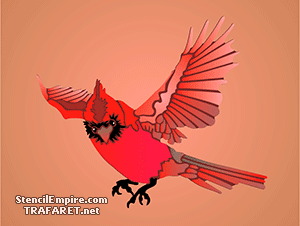 Rot Kardinal 2 - Schablone für die Dekoration