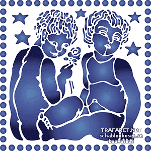 Zwillinge der Jugendstil - Schablone für die Dekoration