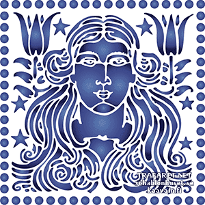 Jungfrau der Jugendstil - Schablone für die Dekoration
