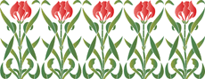 Tulpen der Jugendstil - Schablone für die Dekoration