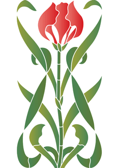 Tulpe der Jugendstil - Schablone für die Dekoration