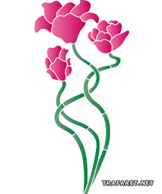 Drei Tulpen  - Schablone für die Dekoration