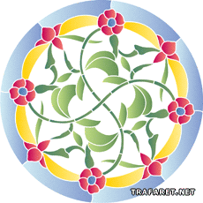 Blumenkreis 2 - Schablone für die Dekoration