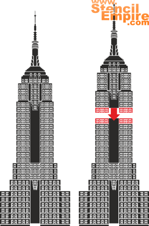 Empire State Building - Schablone für die Dekoration