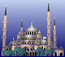Blauen Moschee (Schablonen von Gebäuden und Architektur)