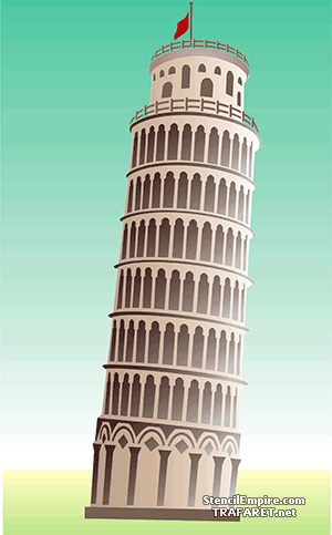 Schiefer Turm von Pisa - Schablone für die Dekoration