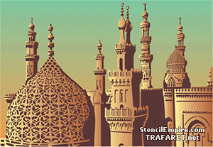 Die Minarette von Kairo - Schablone für die Dekoration
