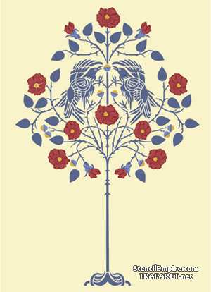 Rosa Baum - Schablone für die Dekoration
