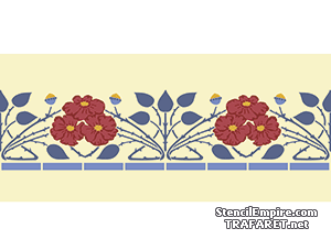 Rosenbordüre im Jugendstil - Schablone für die Dekoration