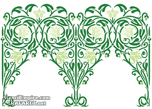 Bögen mit Lotusblumen - Schablone für die Dekoration