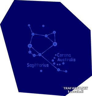 Sternbild Sagittarius und Corona Australi - Schablone für die Dekoration