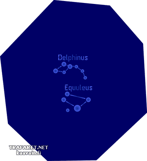 Sternbild Delphinus und Equuleus - Schablone für die Dekoration