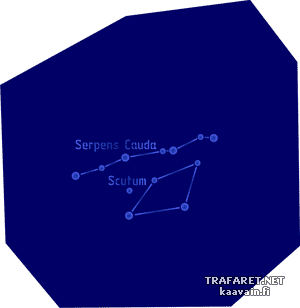 Sternbild Serpens und Scutum - Schablone für die Dekoration