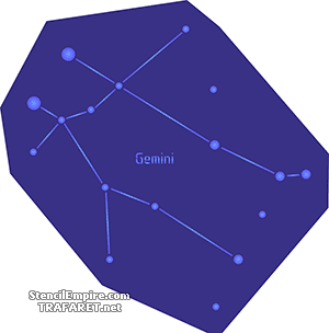 Sternbild Zwillinge - Schablone für die Dekoration