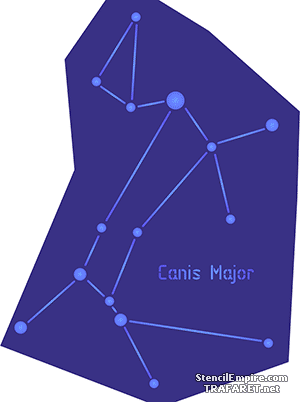 Sternbild großer Hund - Schablone für die Dekoration