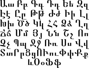 Armenisches Alphabet - Schablone für die Dekoration