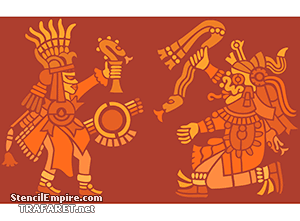 Aztekische Götter (Schablonen mit der Azteken und Maya-Symbole)