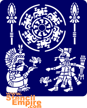 Aztekische Motiv - Schablone für die Dekoration