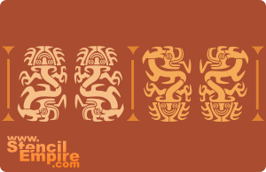 Bordürenmotiv der Maya - Schablone für die Dekoration