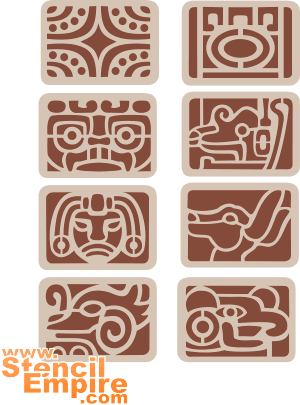 Aztekische Steine - Schablone für die Dekoration