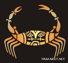 Aztekische Krabbe - Schablone für die Dekoration