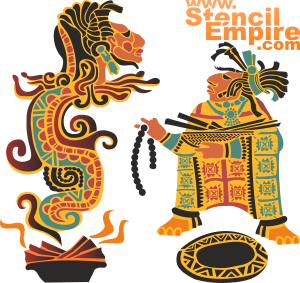 Aztekische Zauber - Schablone für die Dekoration