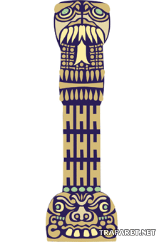 Aztekische Pfeiler - Schablone für die Dekoration