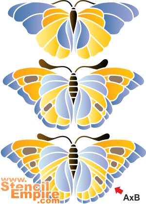 Große Schmetterlinge 2 - Schablone für die Dekoration
