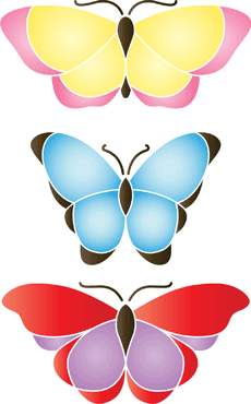 Große Schmetterlinge - Schablone für die Dekoration