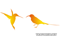 Zwei Kolibris  - Schablone für die Dekoration