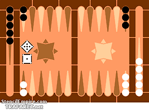 Backgammonspiel - Schablone für die Dekoration