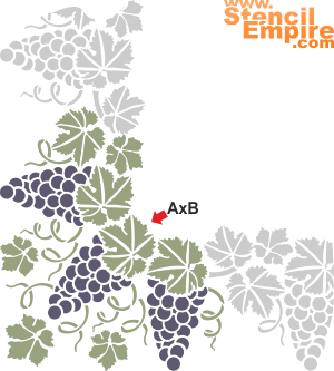 Traubenecke A1 - Schablone für die Dekoration