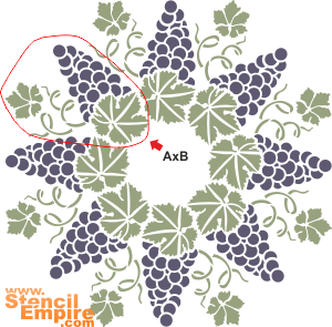 Weinrebe Kreis A1 - Schablone für die Dekoration