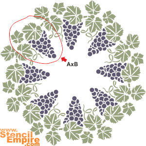 Traubenkreis A - Schablone für die Dekoration