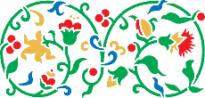 Bordürenmotiv mit Blumen und Beeren 2 - Schablone für die Dekoration
