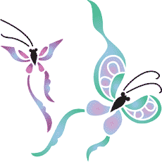 Orientalische Schmetterlinge (Schablonen mit Insekten Motive)