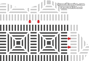 Geometrische Motiv A - Schablone für die Dekoration