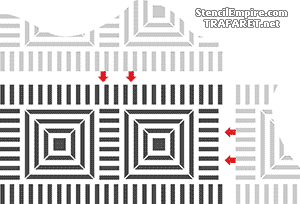 Geometrische Motiv B - Schablone für die Dekoration