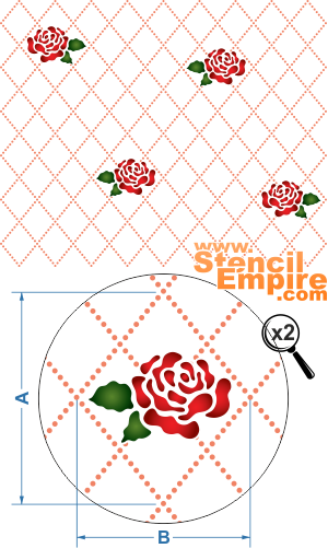 Gitter mit Rosengewächse - Schablone für die Dekoration