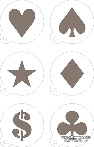 Set von Karten - Schablonen für Cappuccino - Schablone für die Dekoration