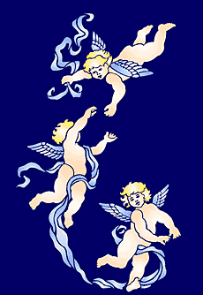 Cherubinen (Schablonen auf dem Thema des Himmels)