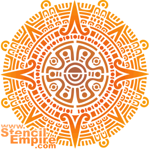 Aztekische Sonne (Schablonen auf dem Thema des Himmels)