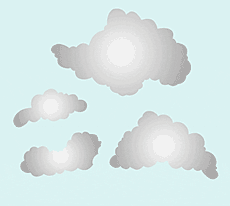 Wolken - Schablone für die Dekoration