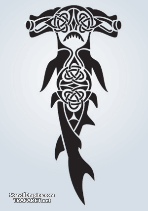 Keltischer Hai - Schablone für die Dekoration
