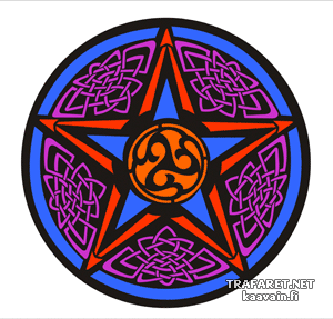 Keltisches Pentagramm 96 - Schablone für die Dekoration