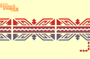 Indianisches Bordürenmuster - Schablone für die Dekoration