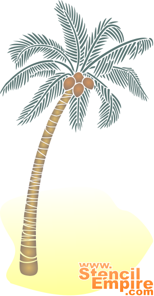 Palme am Ufer - Schablone für die Dekoration
