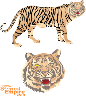 Tiger (Tiere zeichnen Schablonen)